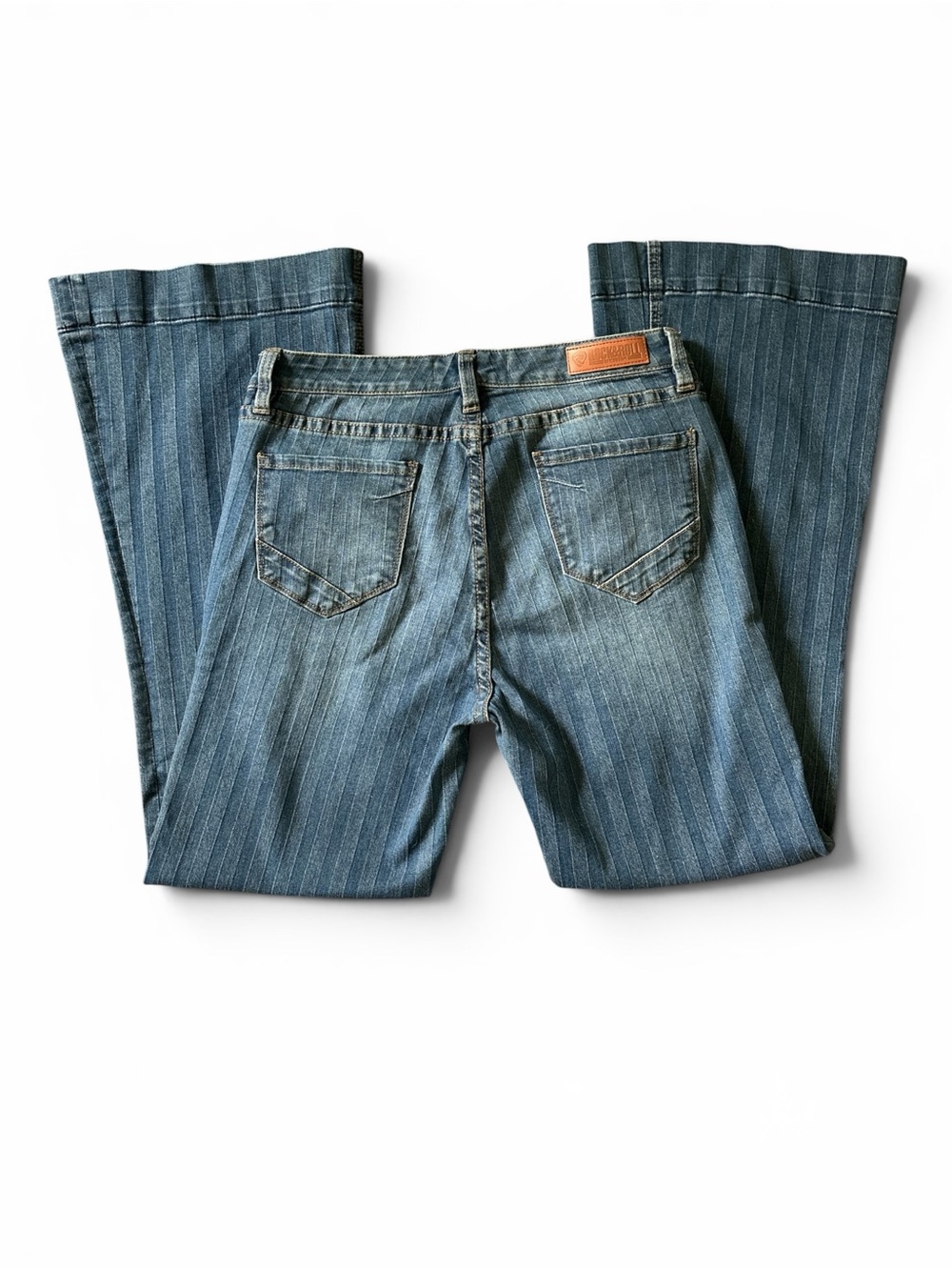 Mid Wash Blue Flare Jeans for Women